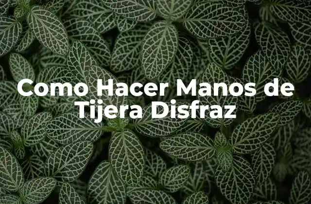 Como Hacer Manos de Tijera Disfraz