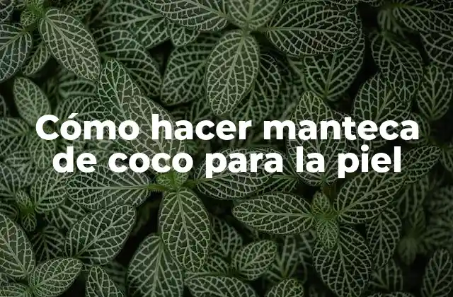 Cómo Hacer Manteca de Coco para la Piel