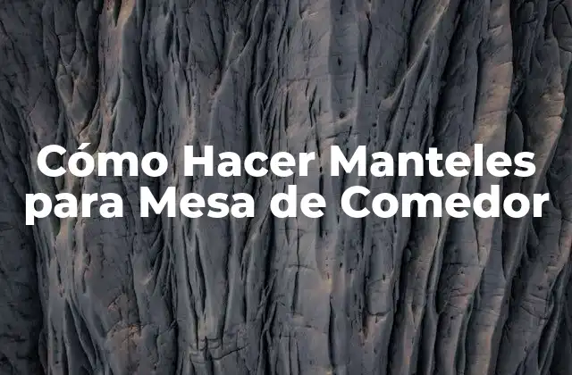Cómo Hacer Manteles para Mesa de Comedor
