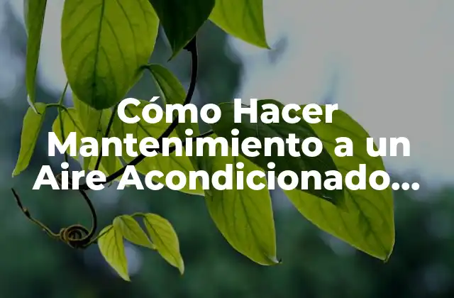 Cómo Hacer Mantenimiento a un Aire Acondicionado Central