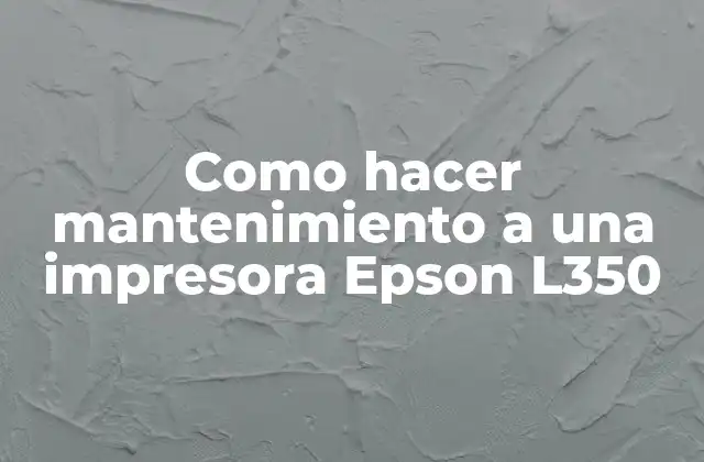 Como Hacer Mantenimiento a una Impresora Epson L350