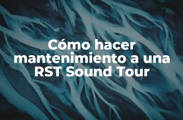 Cómo Hacer Mantenimiento a una Rst Sound Tour