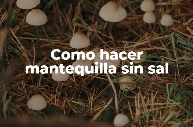 Como Hacer Mantequilla sin Sal