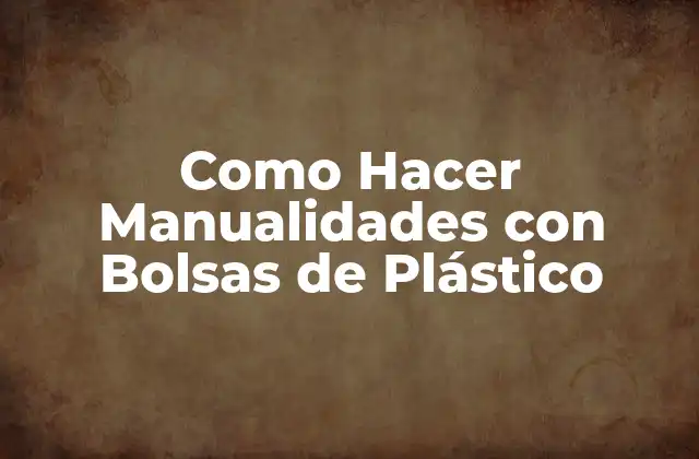 Como Hacer Manualidades con Bolsas de Plástico
