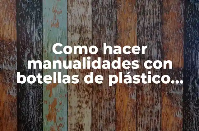 Manualidades con botellas de plástico: una forma creativa de reciclar