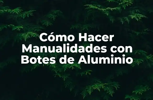 Cómo Hacer Manualidades con Botes de Aluminio
