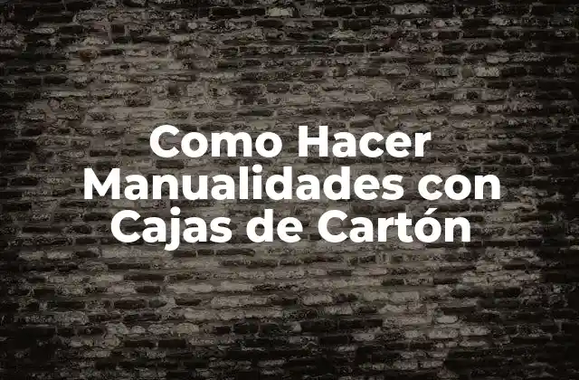 Como Hacer Manualidades con Cajas de Cartón
