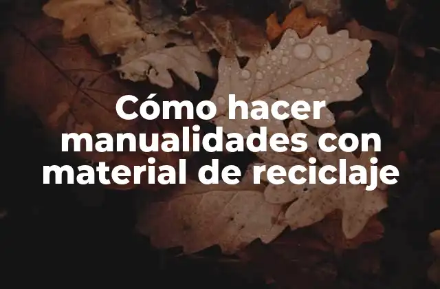 Cómo Hacer Manualidades con Material de Reciclaje