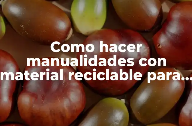 Como Hacer Manualidades con Material Reciclable para Niños