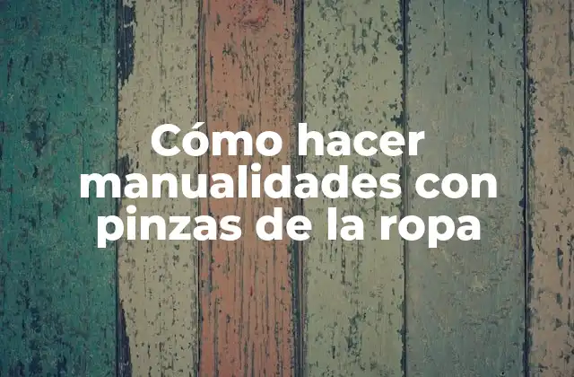 Cómo Hacer Manualidades con Pinzas de la Ropa