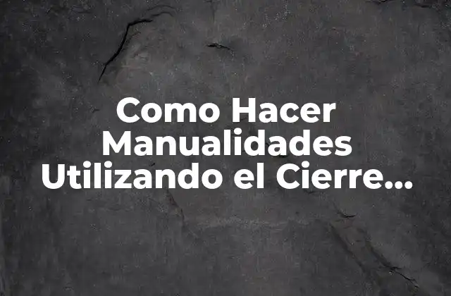 Como Hacer Manualidades Utilizando el Cierre Paso a Paso
