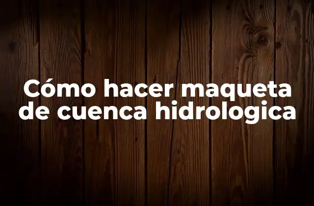 Cómo Hacer Maqueta de Cuenca Hidrologica