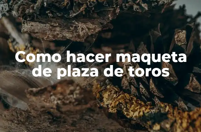 Como Hacer Maqueta de Plaza de Toros