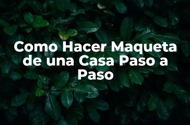 Como Hacer Maqueta de una Casa Paso a Paso