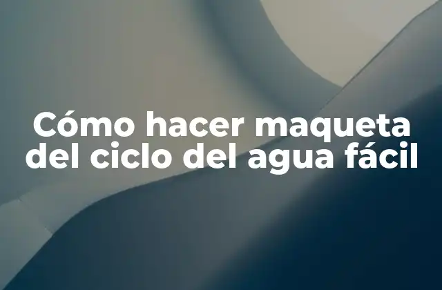 Cómo Hacer Maqueta Del Ciclo Del Agua Fácil