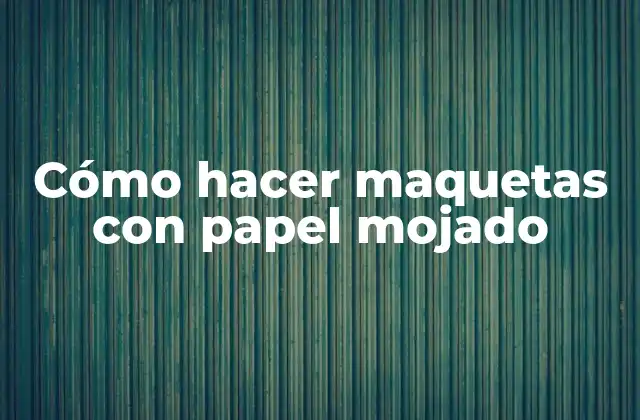 Cómo Hacer Maquetas con Papel Mojado