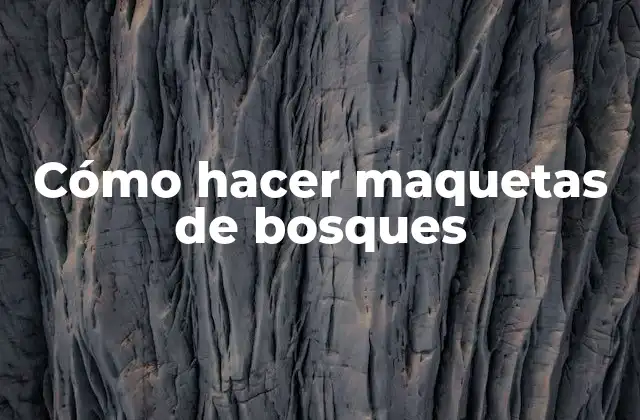 Cómo Hacer Maquetas de Bosques