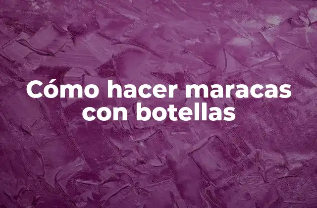 Cómo Hacer Maracas con Botellas
