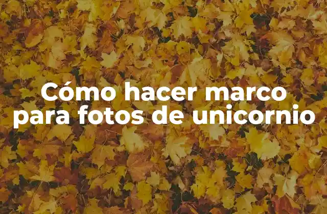 Cómo Hacer Marco para Fotos de Unicornio