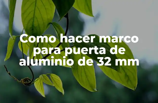 Como Hacer Marco para Puerta de Aluminio de 32 Mm