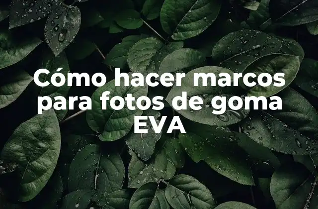 Cómo Hacer Marcos para Fotos de Goma Eva