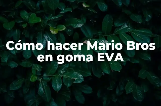 Cómo Hacer Mario Bros en Goma Eva