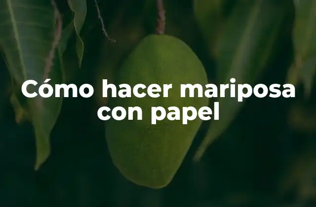 Cómo Hacer Mariposa con Papel