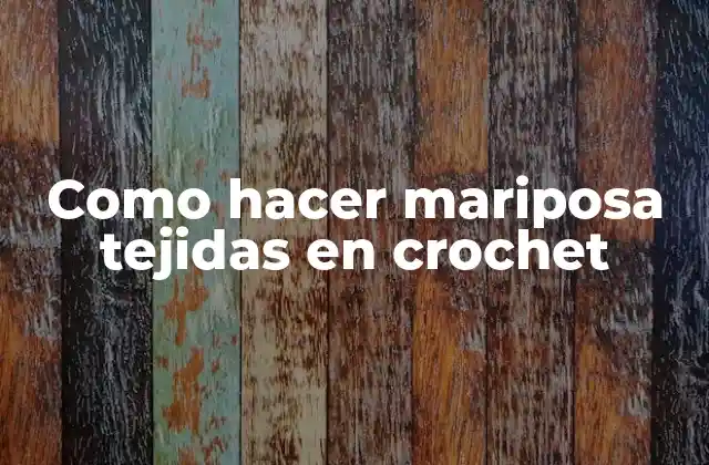 Como Hacer Mariposa Tejidas en Crochet