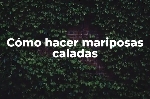 Cómo Hacer Mariposas Caladas