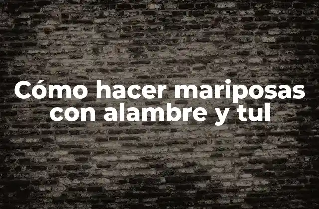 Cómo Hacer Mariposas con Alambre y Tul