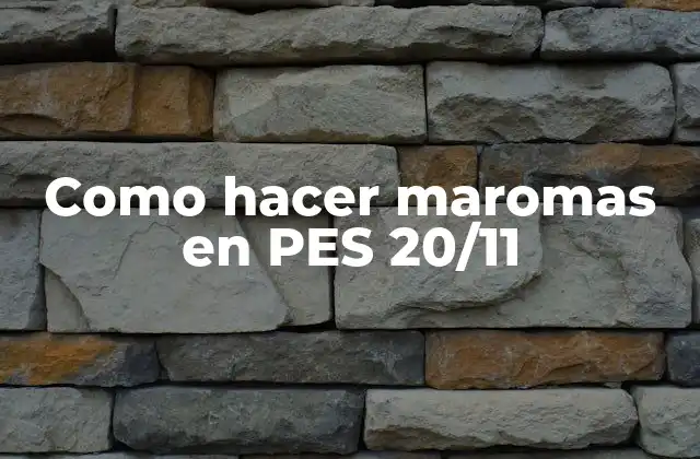 Como Hacer Maromas en Pes 20/11