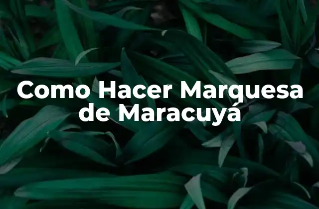 Como Hacer Marquesa de Maracuyá 2 ¿Qué es una Marquesa de Maracuyá?