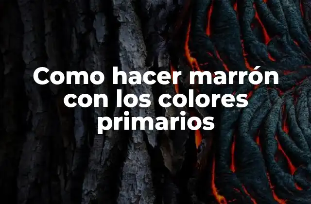 Como Hacer Marrón con los Colores Primarios 2 Como hacer marrón con los colores primarios
