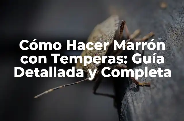 Cómo Hacer Marrón con Temperas: Guía Detallada y Completa