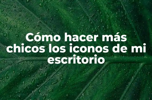 Cómo Hacer Más Chicos los Iconos de Mi Escritorio