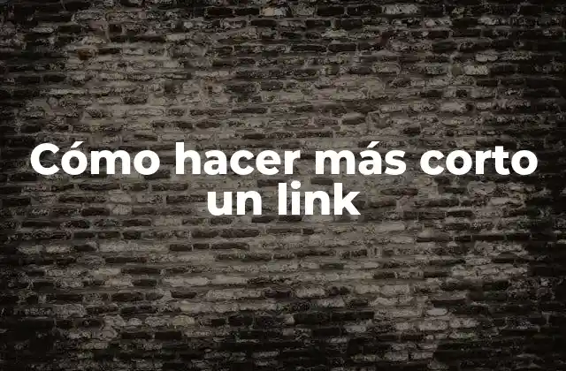 Cómo hacer más corto un link