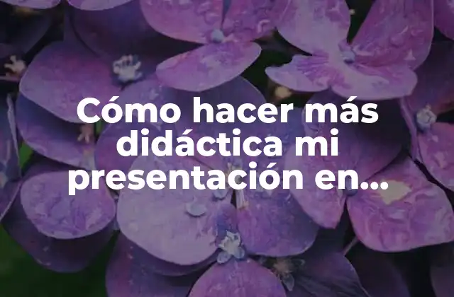 Cómo Hacer Más Didáctica Mi Presentación en Powerpoint