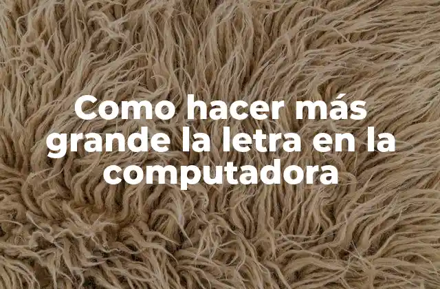 Como Hacer Más Grande la Letra en la Computadora