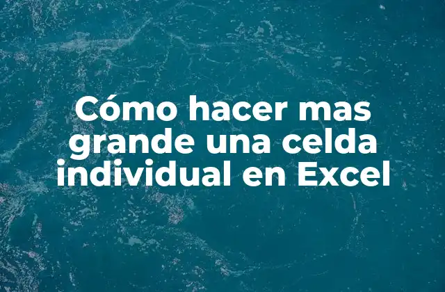 Cómo Hacer mas Grande una Celda Individual en Excel