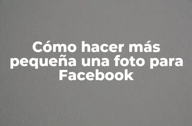 Cómo Hacer Más Pequeña una Foto para Facebook