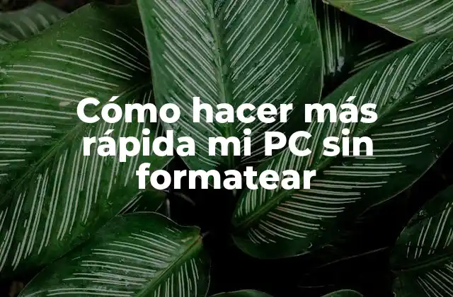Cómo Hacer Más Rápida Mi Pc sin Formatear