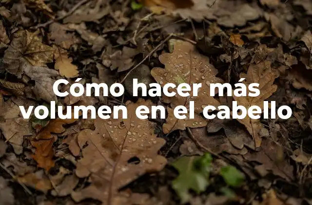 Cómo Hacer Más Volumen en el Cabello