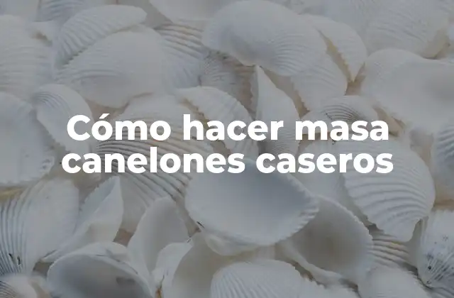 Cómo Hacer Masa Canelones Caseros