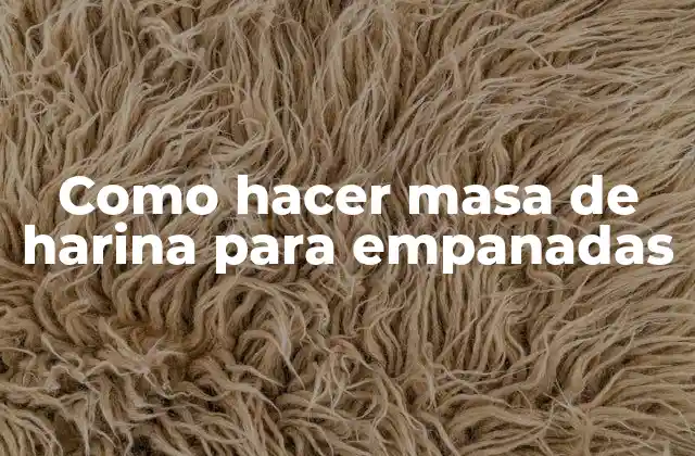 Como Hacer Masa de Harina para Empanadas