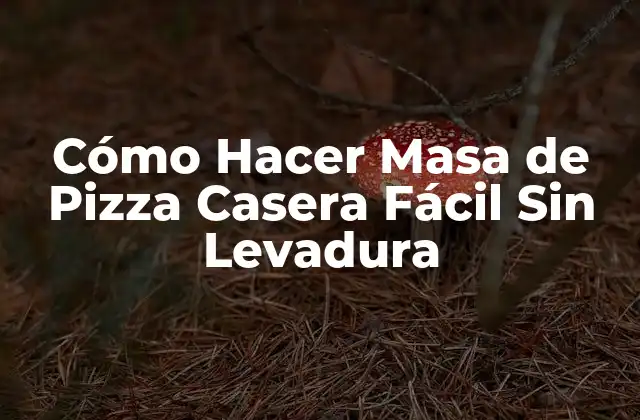 Cómo Hacer Masa de Pizza Casera Fácil sin Levadura
