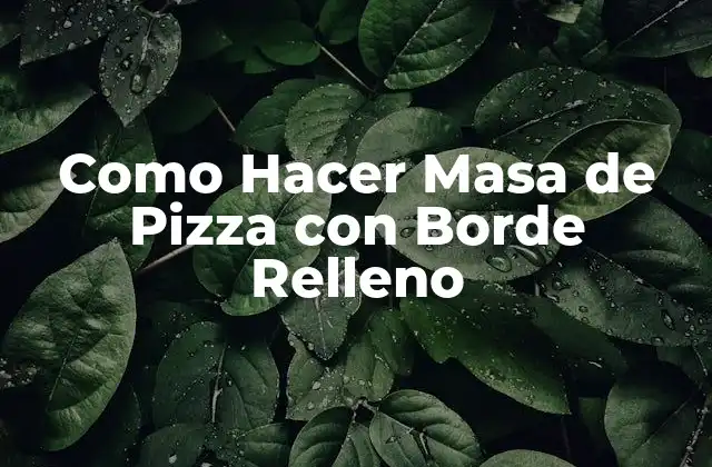 Como Hacer Masa de Pizza con Borde Relleno 2 ¿Qué es la Masa de Pizza con Borde Relleno?