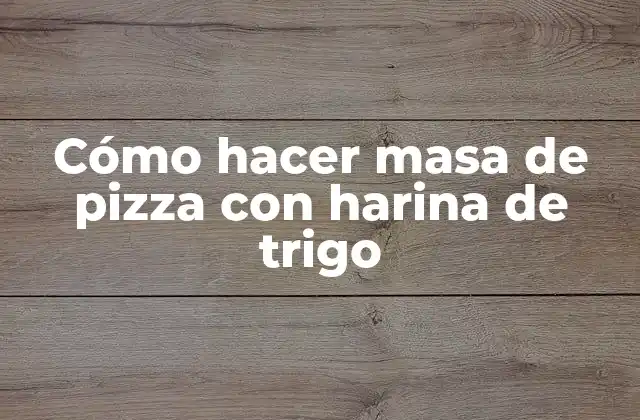 Cómo Hacer Masa de Pizza con Harina de Trigo