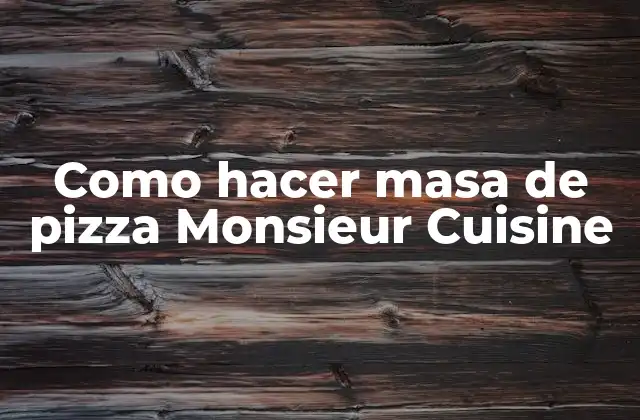 Como Hacer Masa de Pizza Monsieur Cuisine