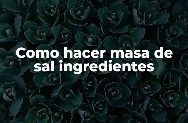 Como Hacer Masa de Sal Ingredientes
