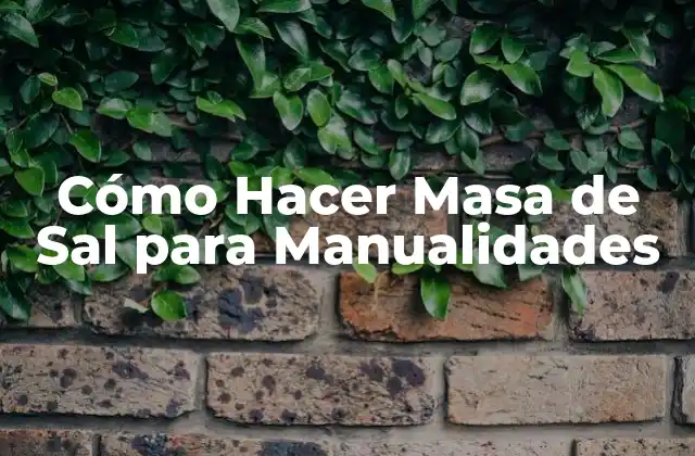 Cómo Hacer Masa de Sal para Manualidades